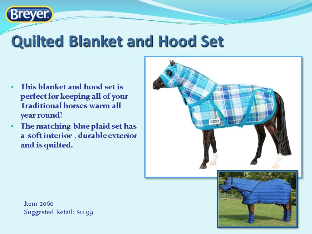 This blanket and hood set is perfect for keeping all of your Traditional horses